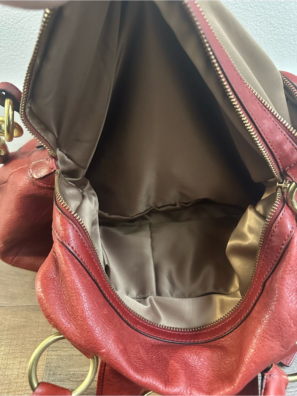 Coach Kira 13930 Red Leather Satchel Shoulder Bag w/ Detachable Braided Strap - Picture 6 of 16